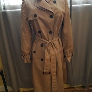 Ann Taylor Double-Breasted Tan Trench Coat